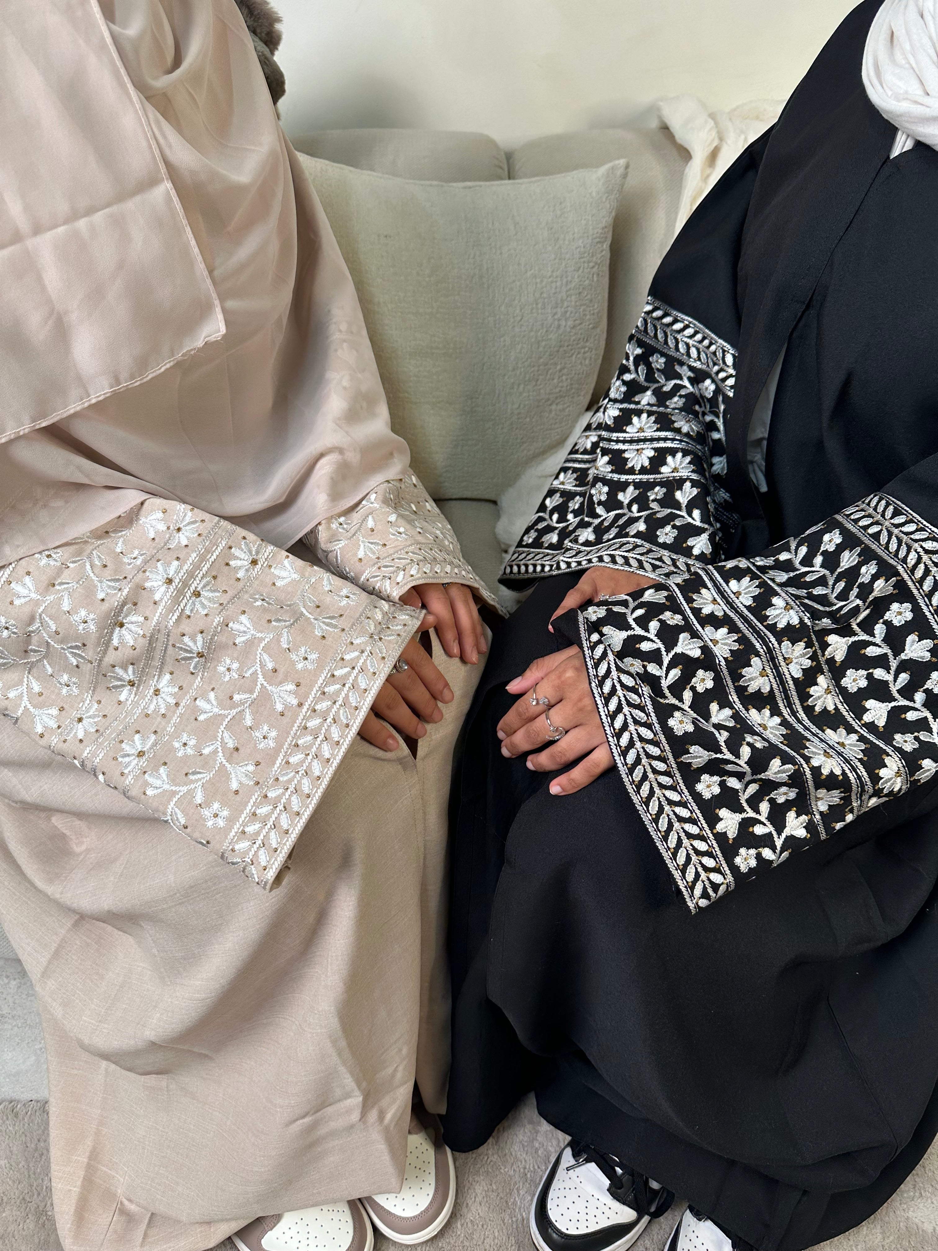 Linen Embroidered Abayas