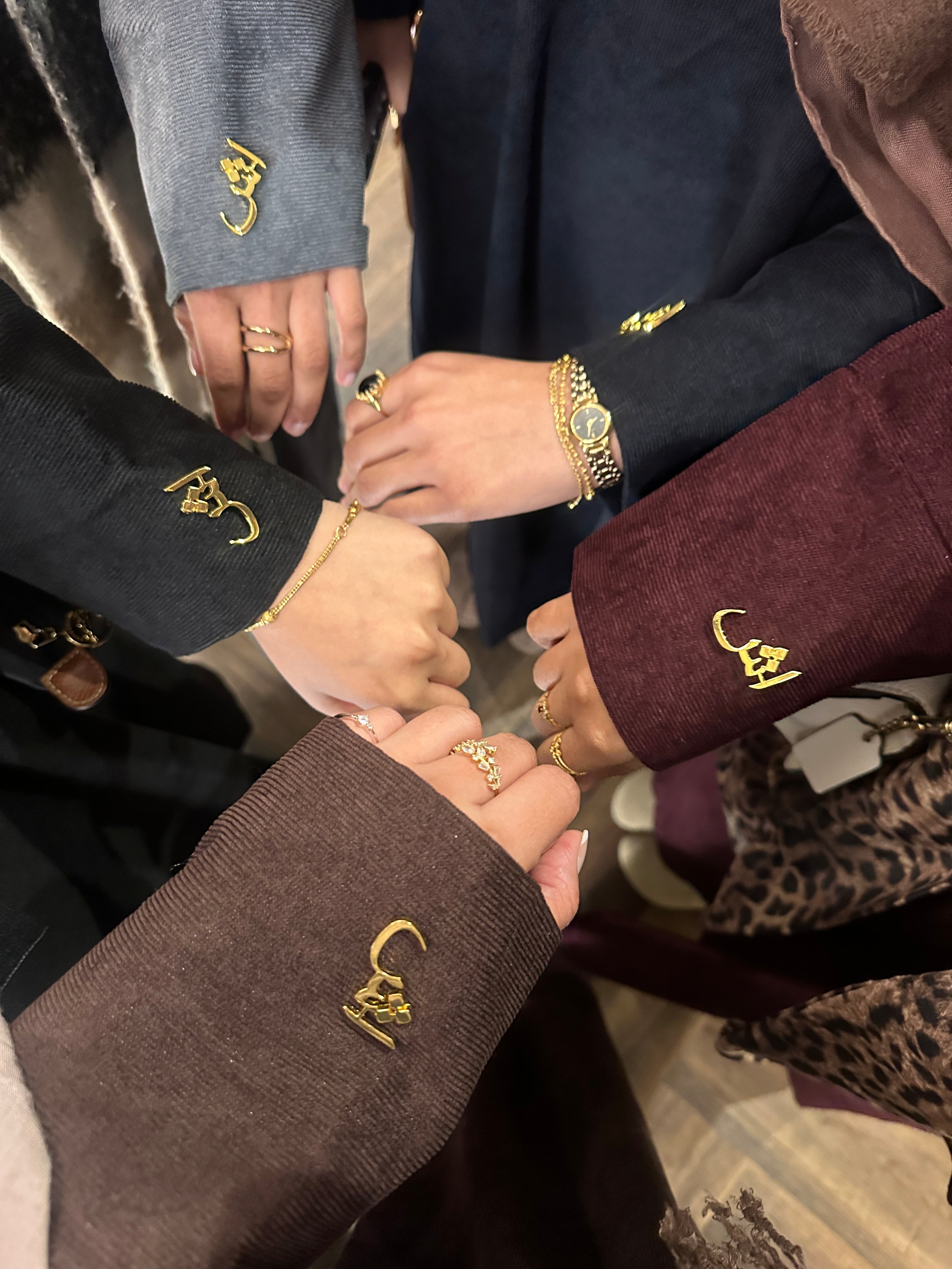 Zaytoon Corduroy Abaya with Gold Logo pin