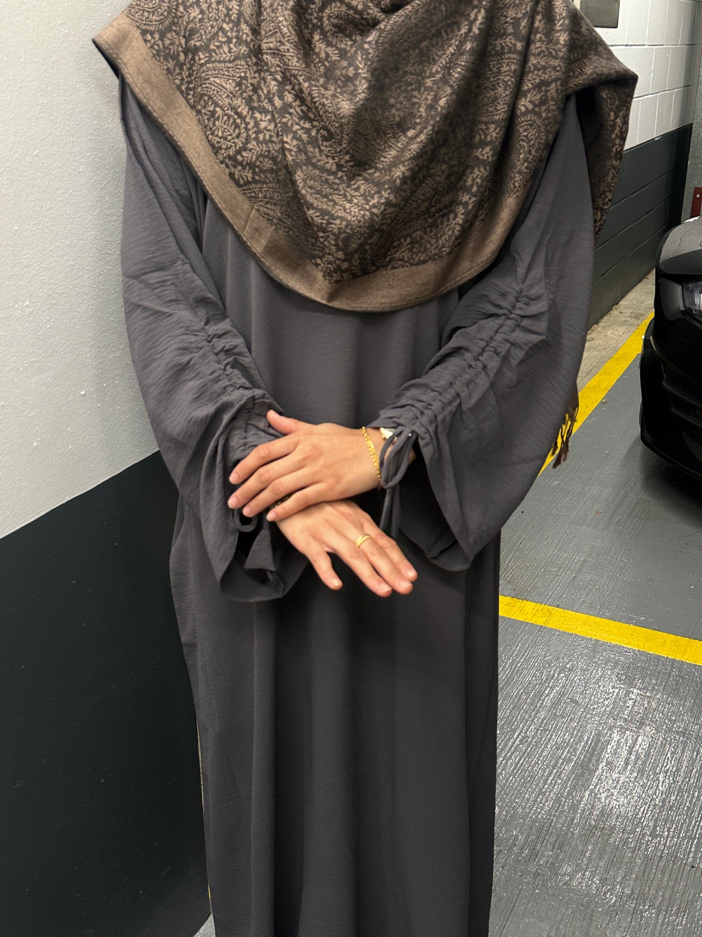 GREY Salma Drawstring Abaya