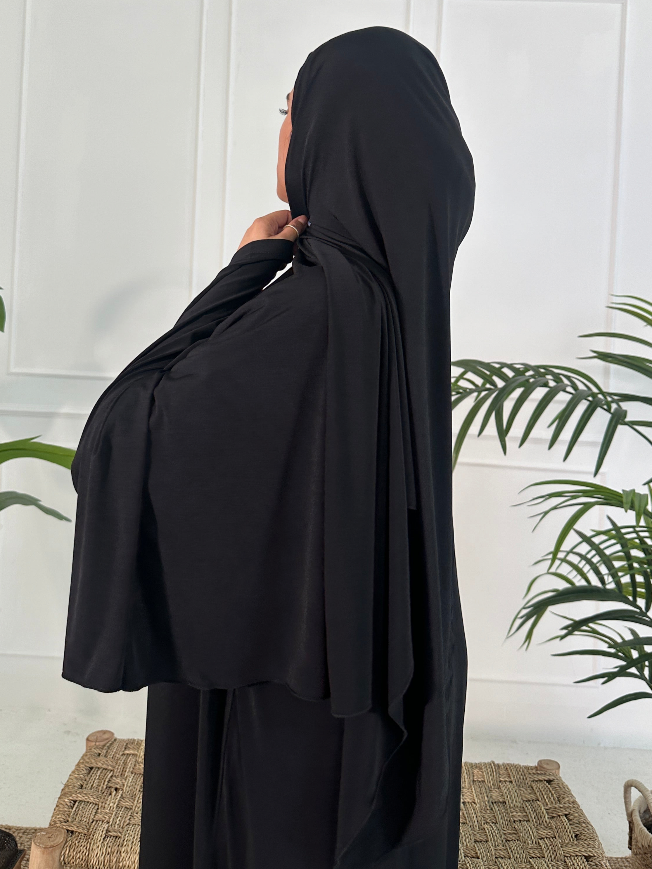 BLACK JERSEY ABAYA SETS