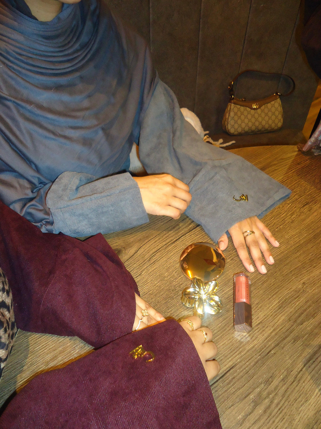 Zaytoon Corduroy Abaya with Gold Logo pin