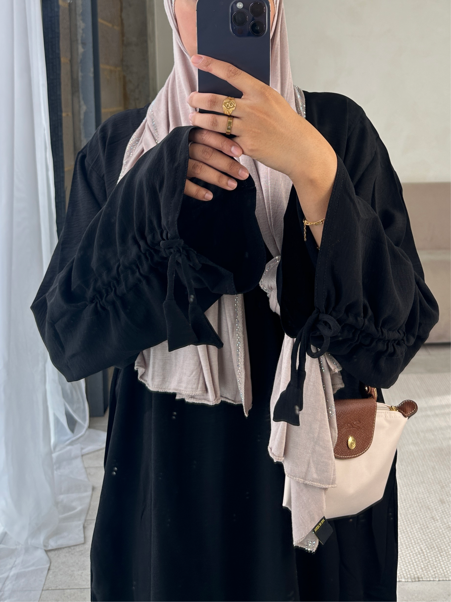 BLACK Salma Drawstring Abaya