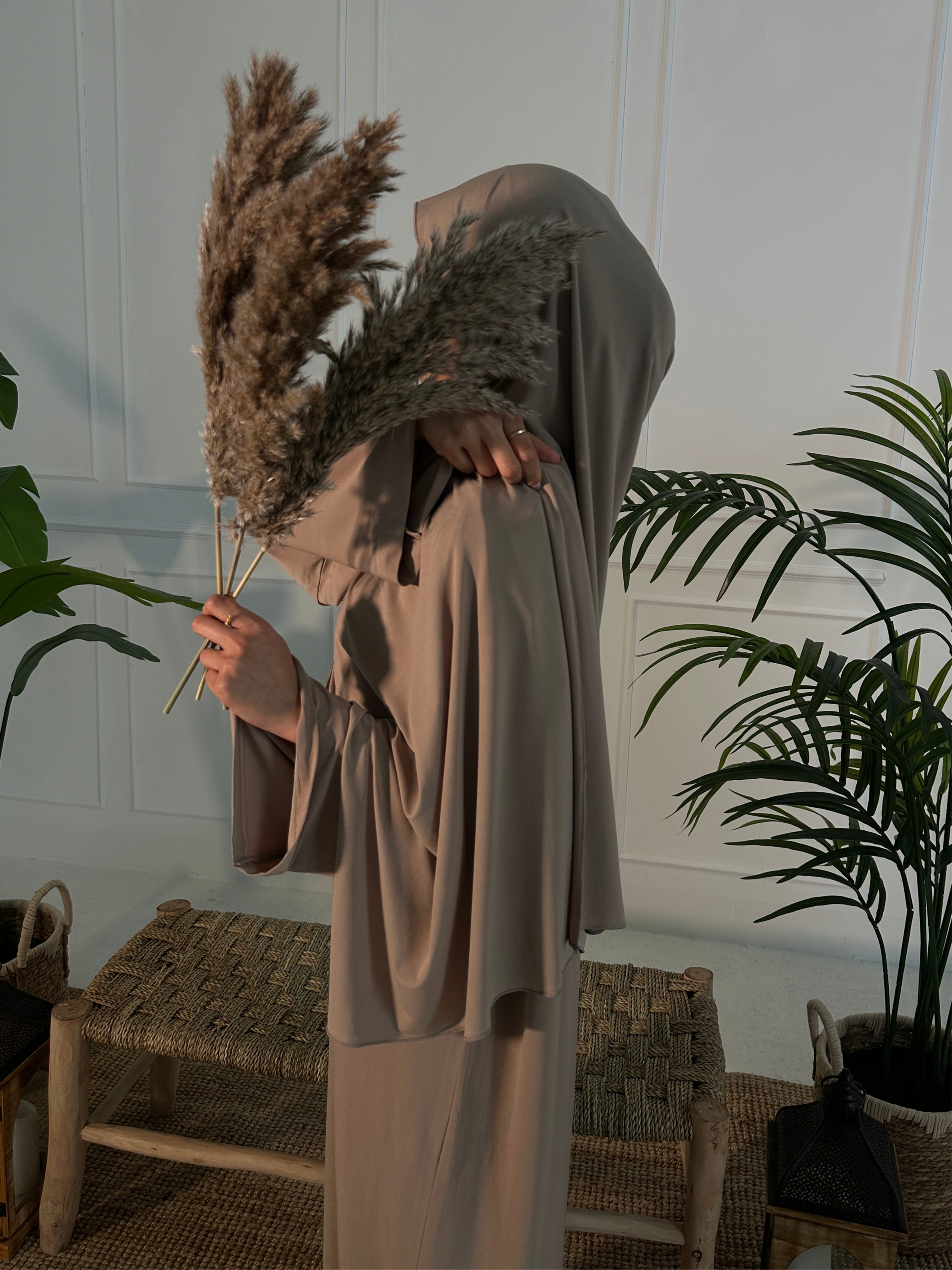 NUDE JERSEY ABAYA SET
