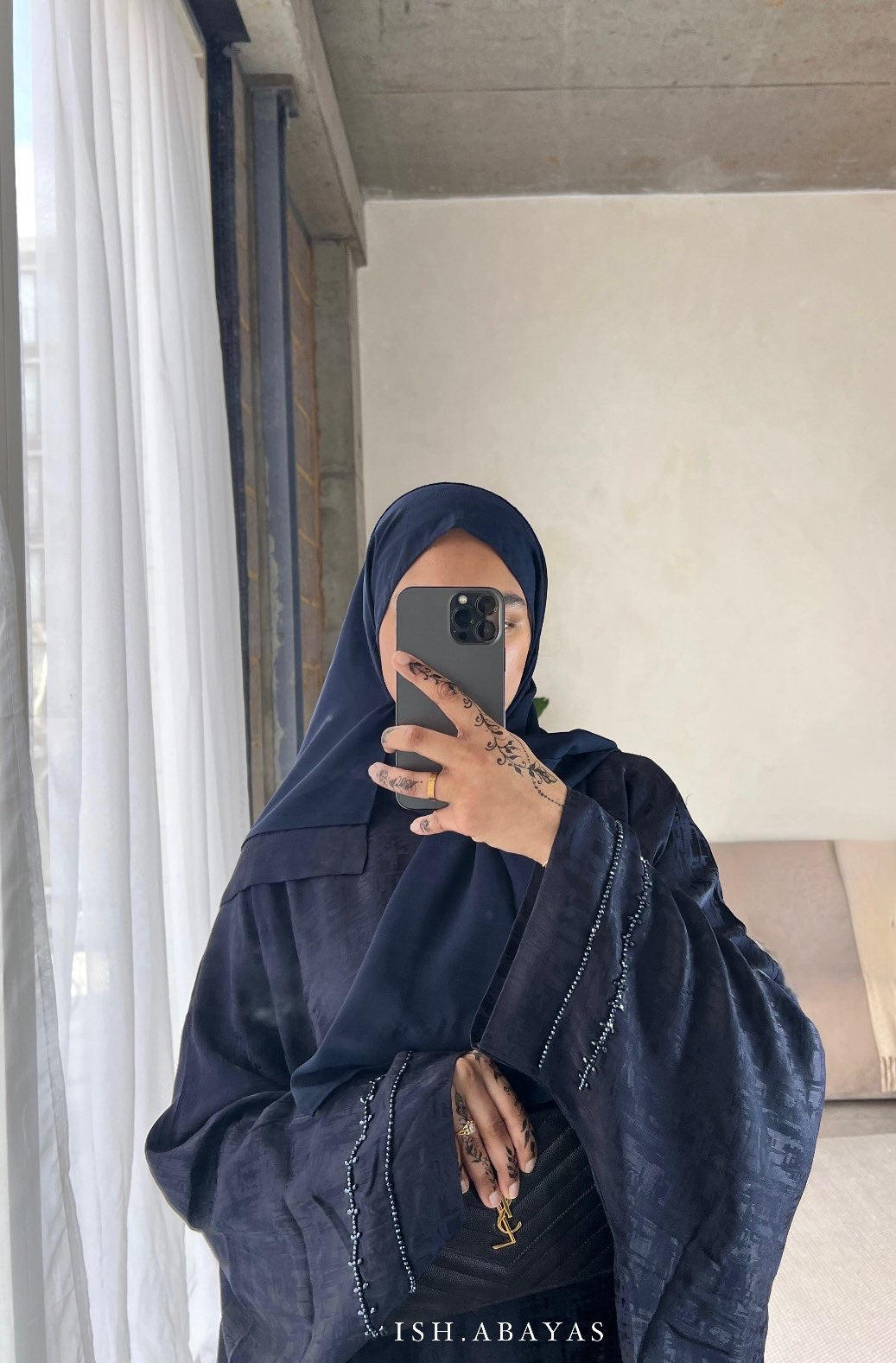 Luxe Midnight Blue Rumaysa Abaya