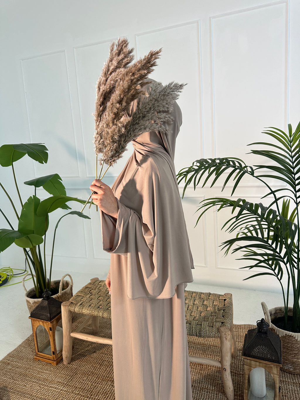 NUDE JERSEY ABAYA SET