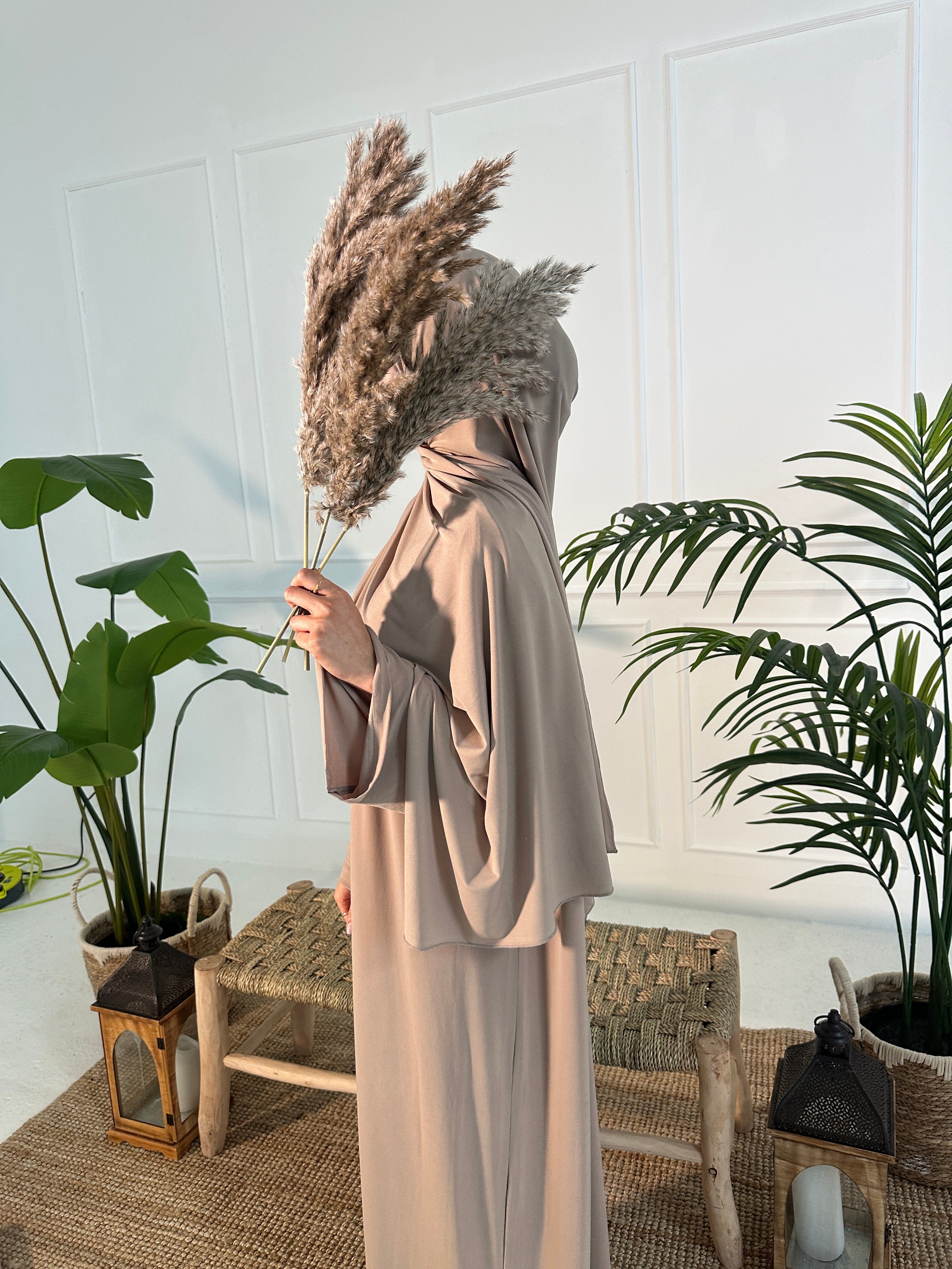 NUDE JERSEY ABAYA SET