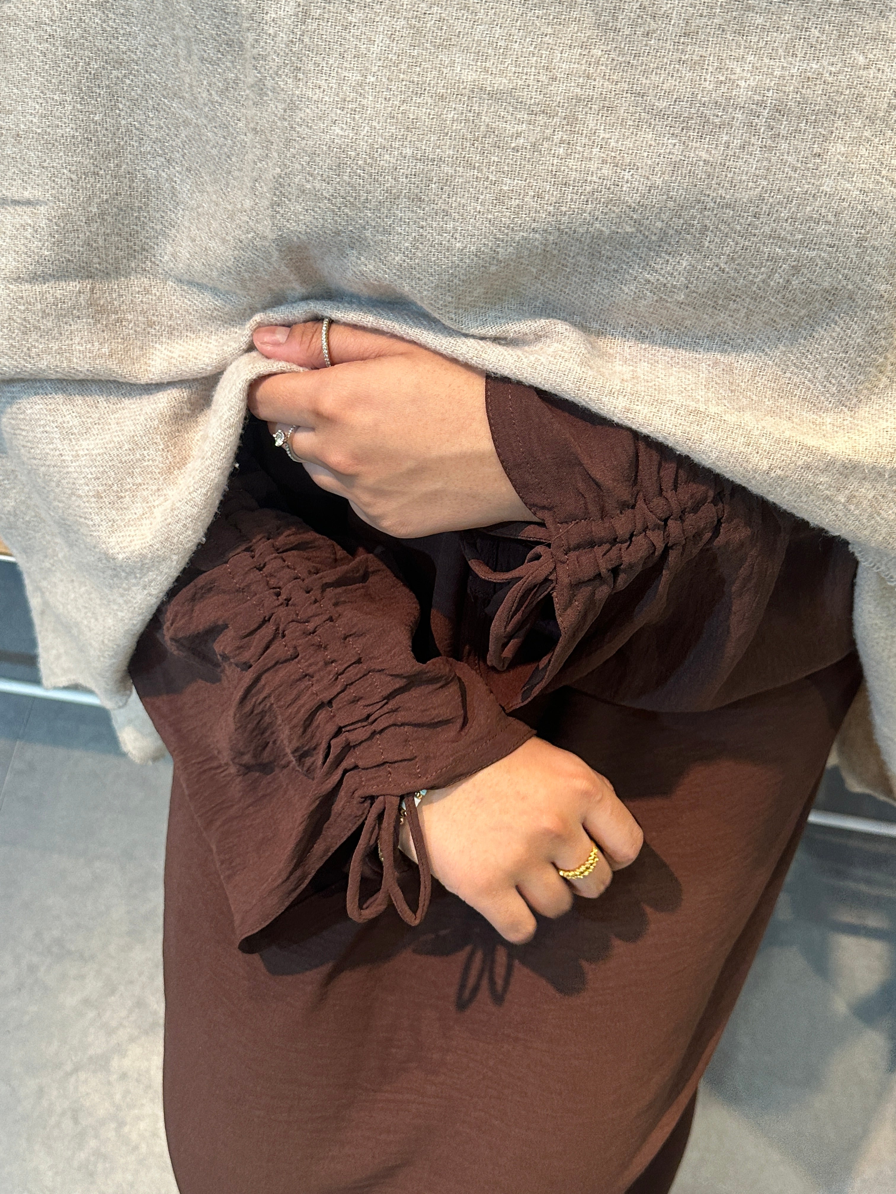 BROWN Salma Drawstring Abaya