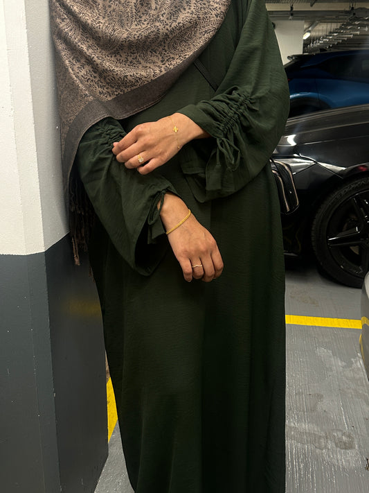 GREEN Salma Drawstring Abaya