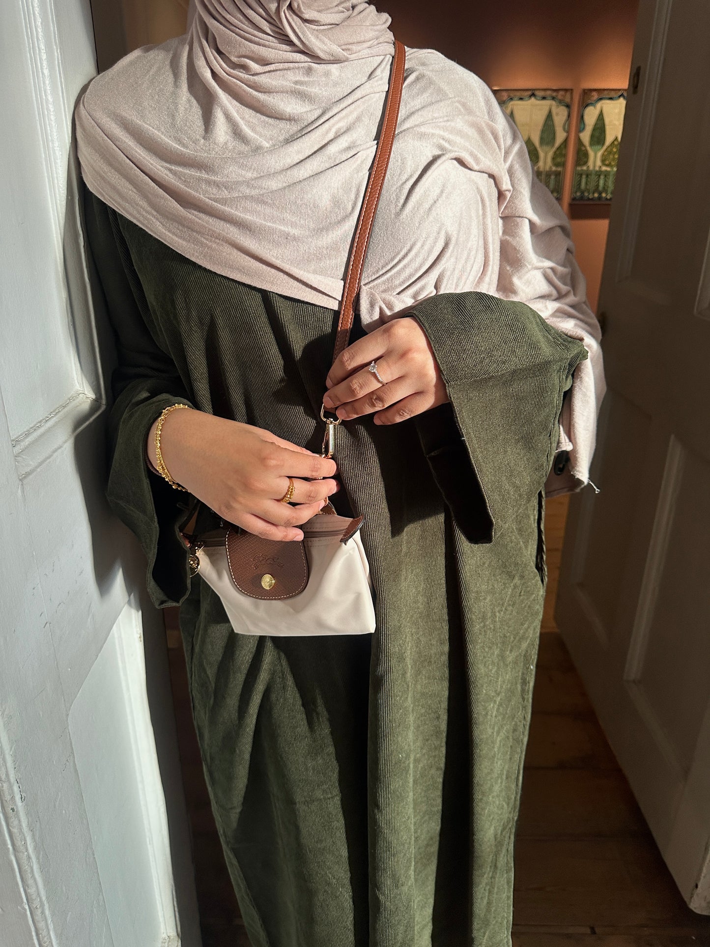 OLIVE CORDUROY ZAYTOON ABAYA