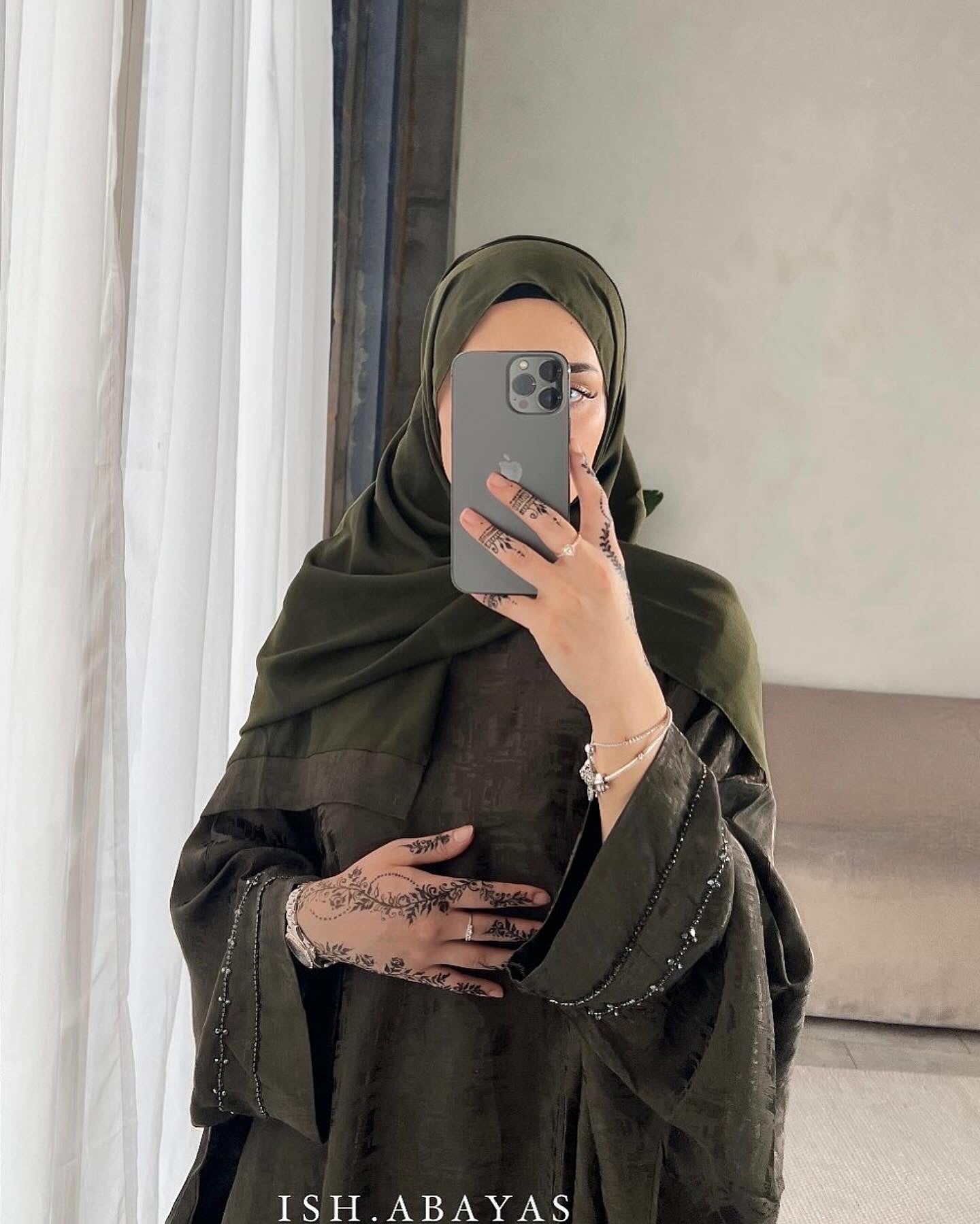 Luxe Forest Green Rumaysa Abaya