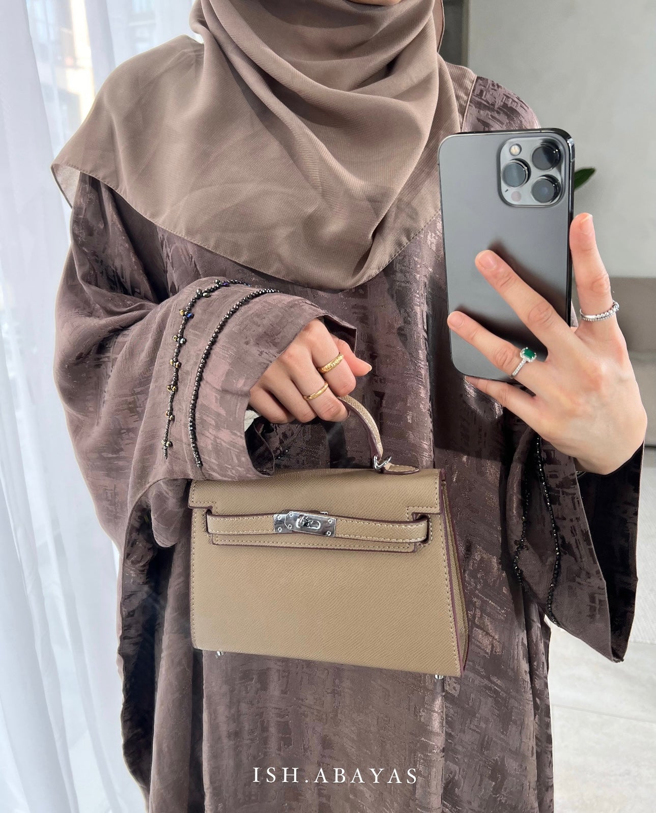 Luxe Copper Nude Abaya Rumaysa