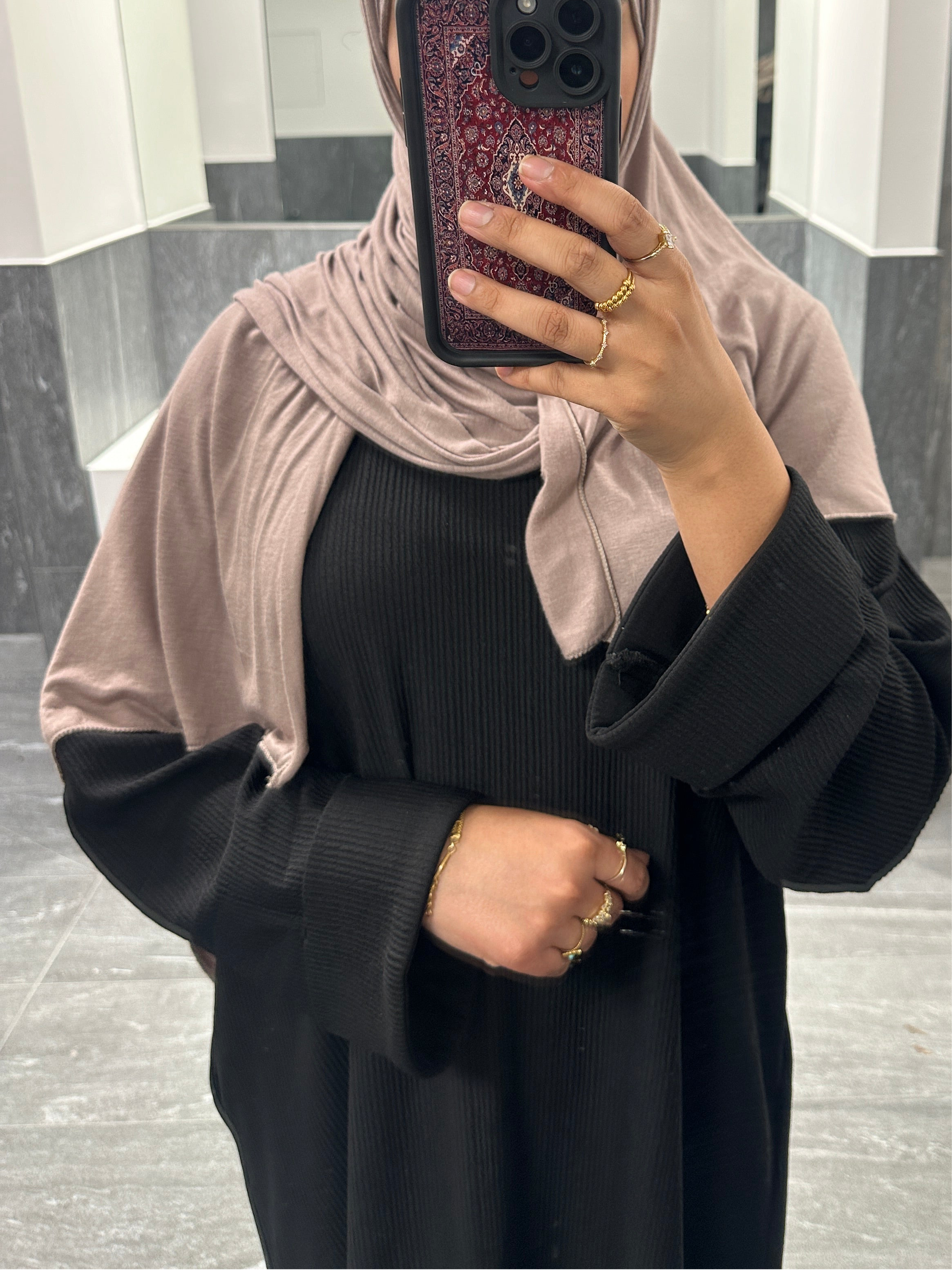 Closed Ribbed Autumn Abaya