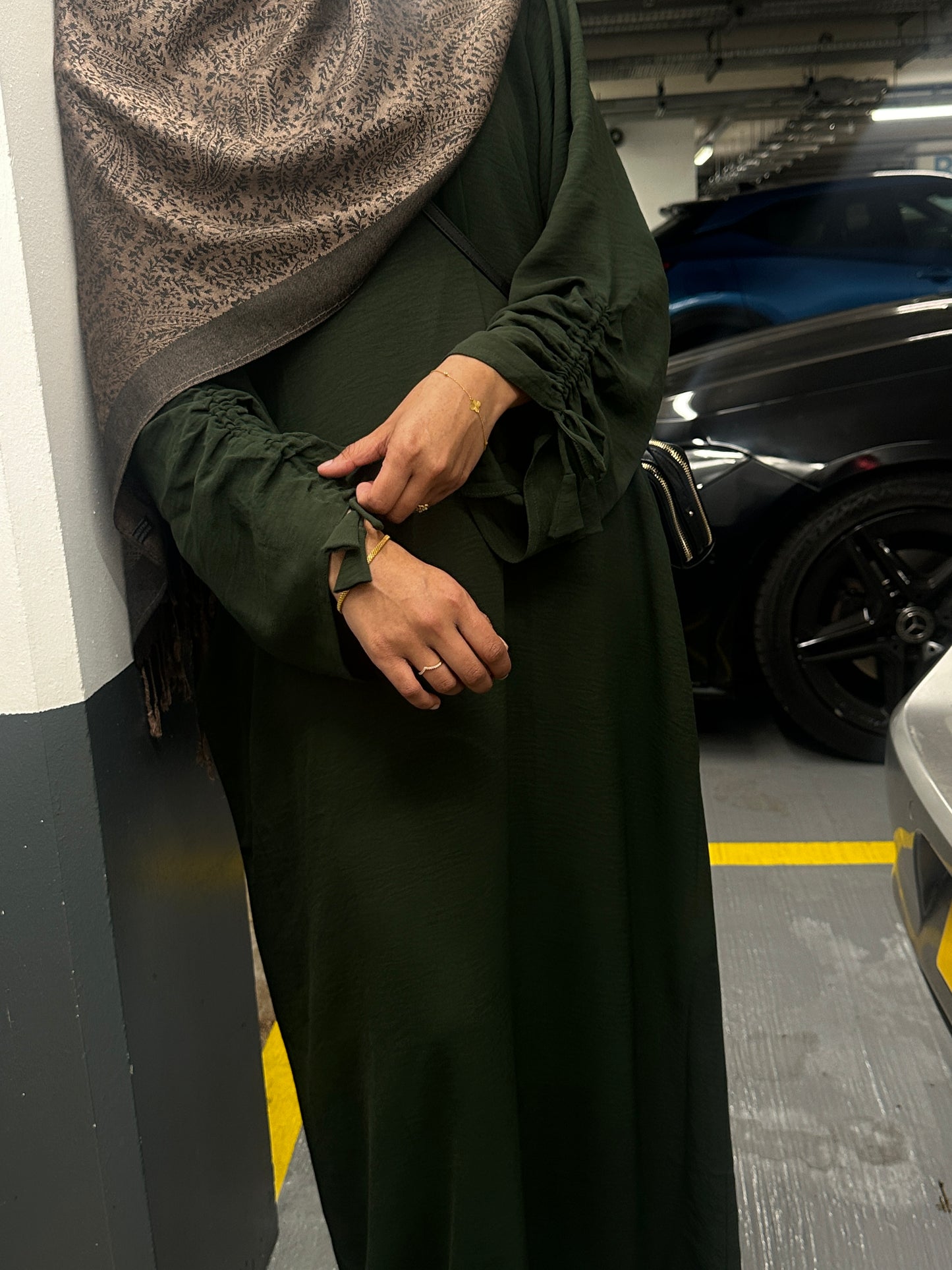 GREEN Salma Drawstring Abaya