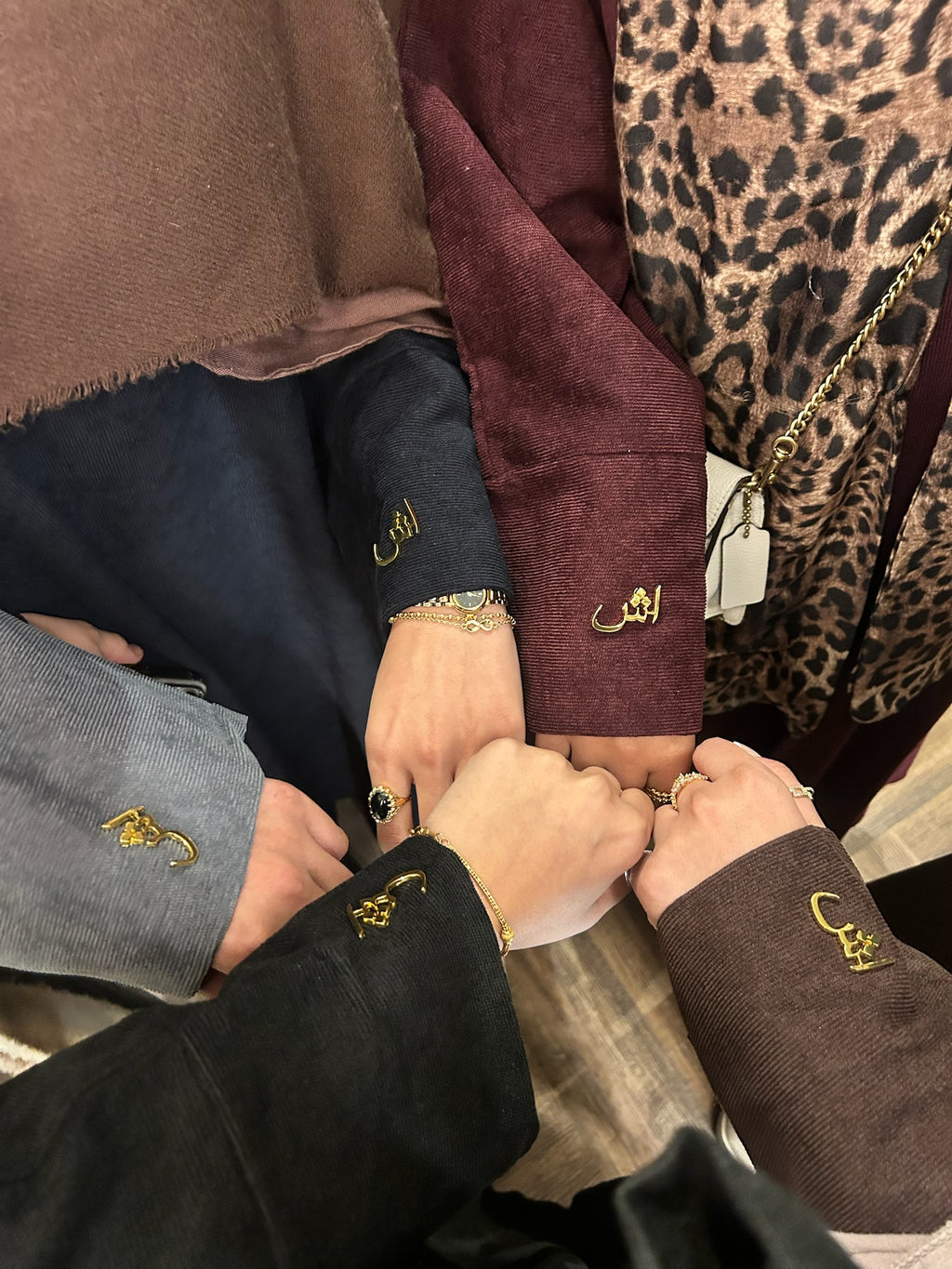 Zaytoon Corduroy Abaya with Gold Logo pin