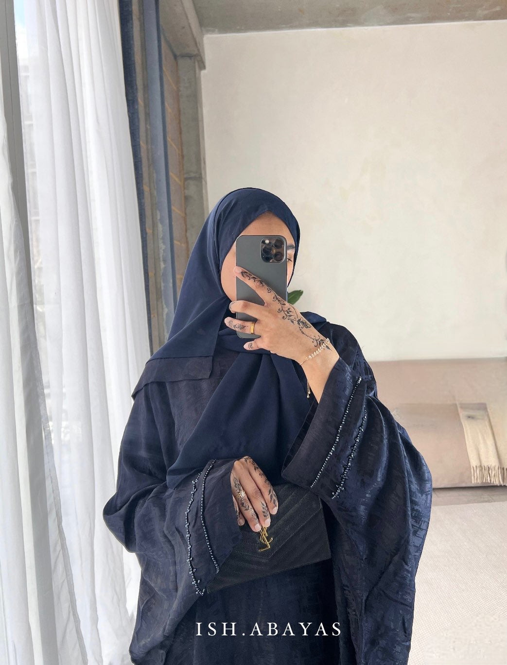 Luxe Midnight Blue Rumaysa Abaya