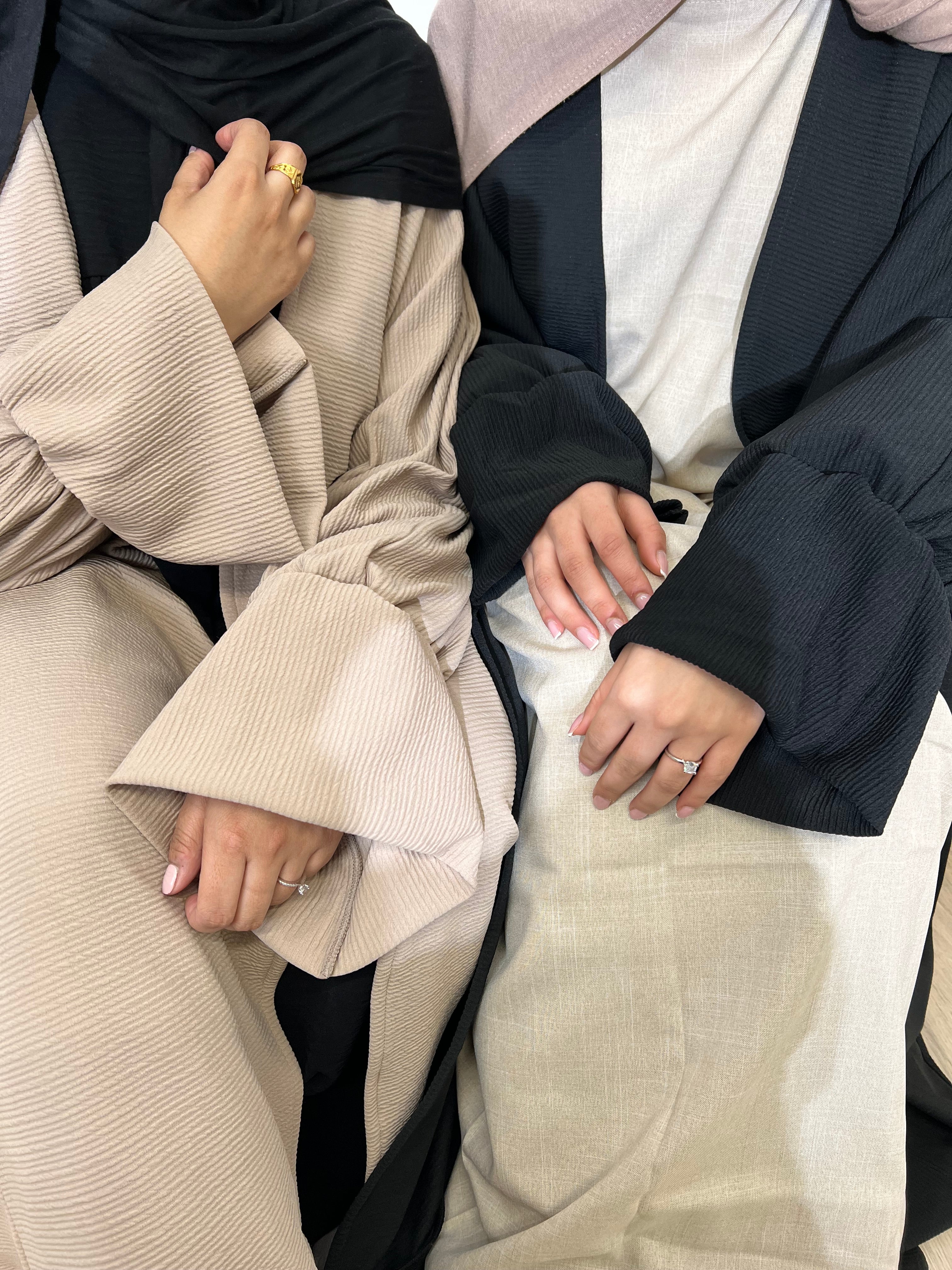 Sumayyah NUDE Abaya (ribbed ,poet sleeves)