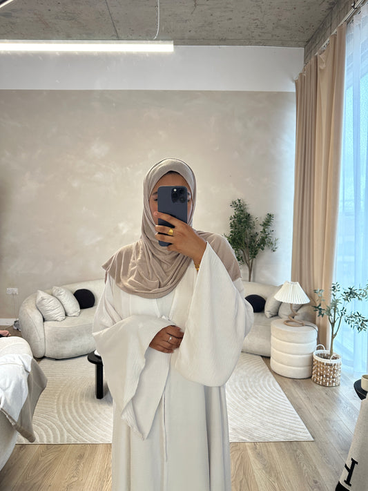 Cloud White Cottage Bow Abaya