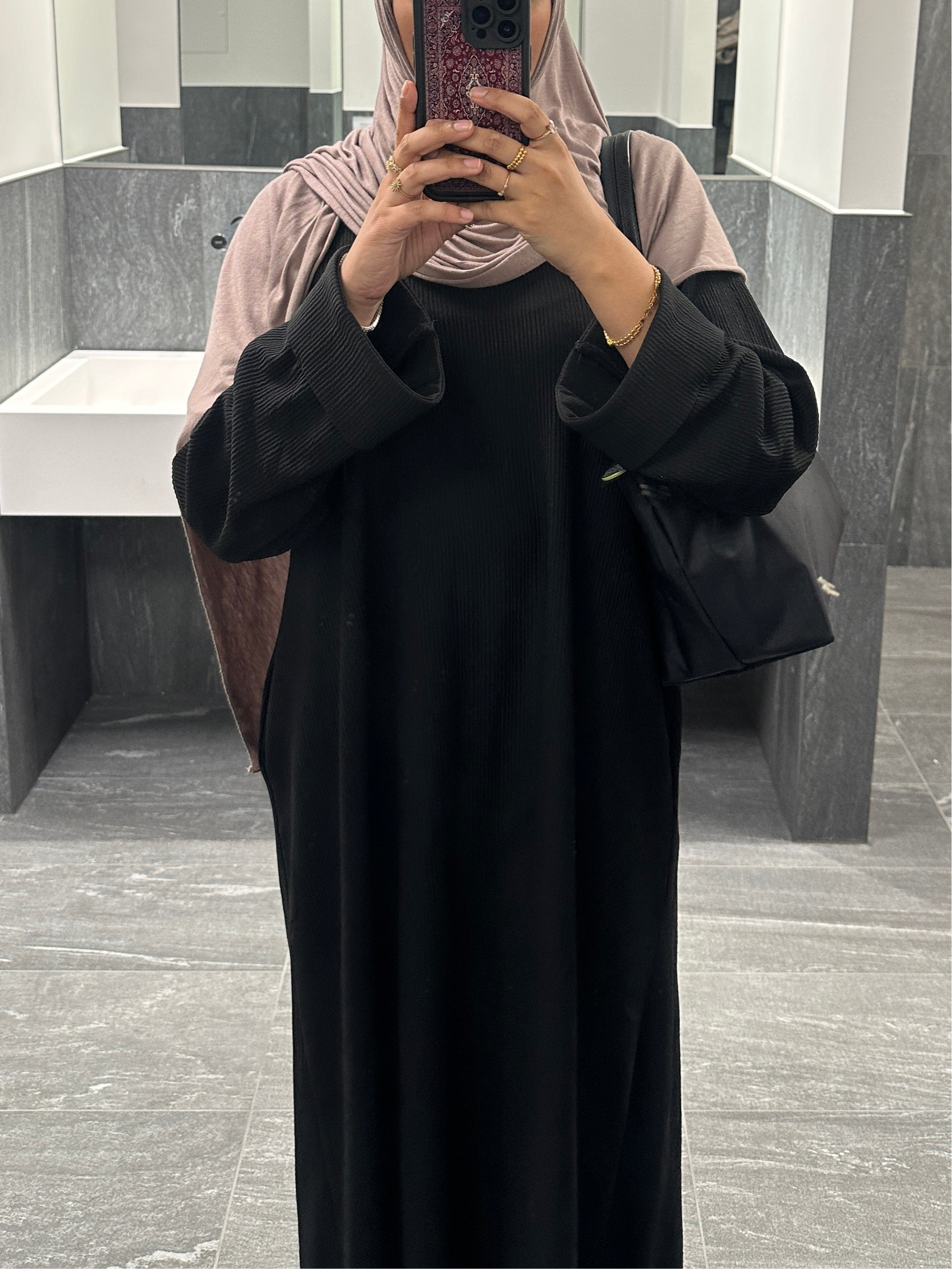 Closed Ribbed Autumn Abaya