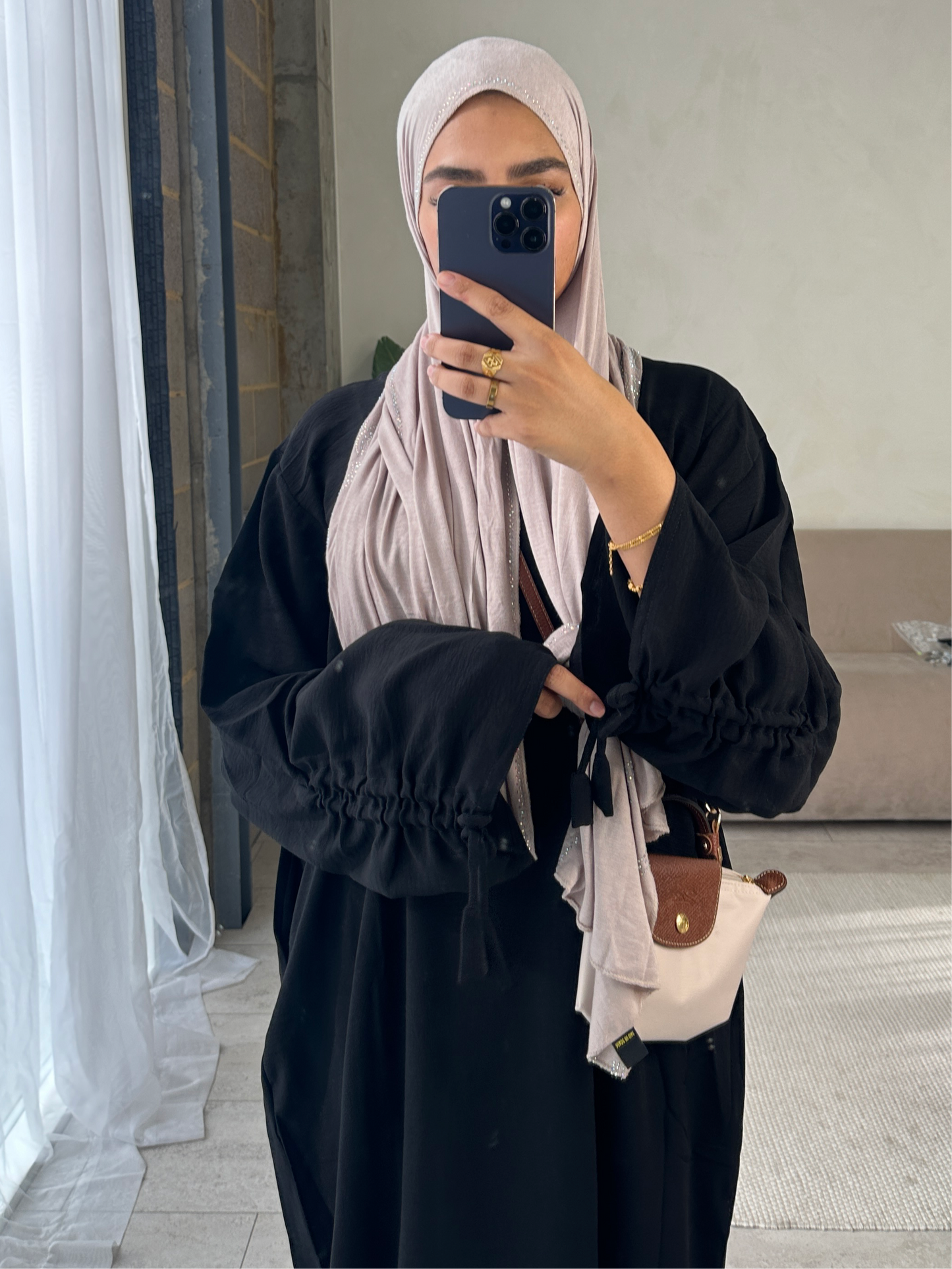 BLACK Salma Drawstring Abaya