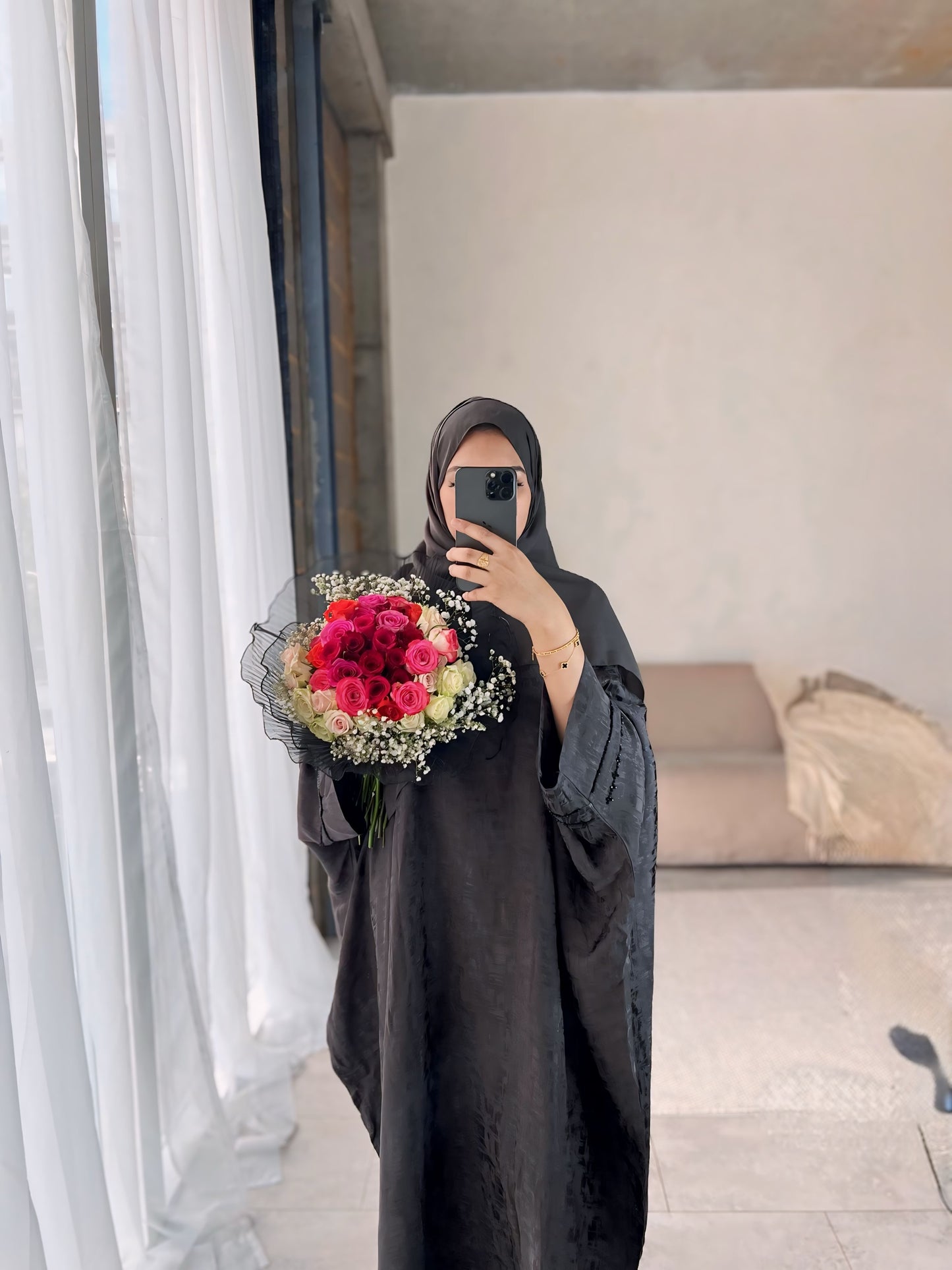 Luxe Misty Grey Rumaysa Abaya