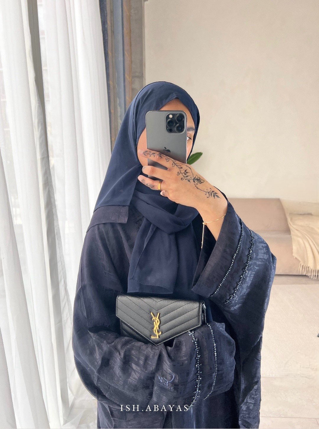 Luxe Midnight Blue Rumaysa Abaya