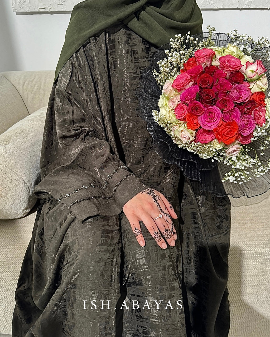 Luxe Forest Green Rumaysa Abaya
