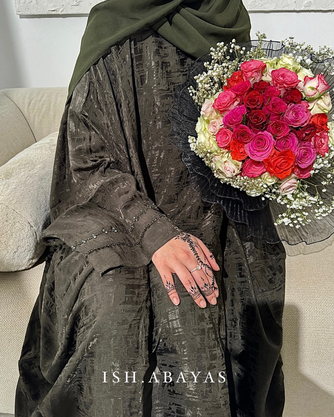 Luxe Forest Green Rumaysa Abaya