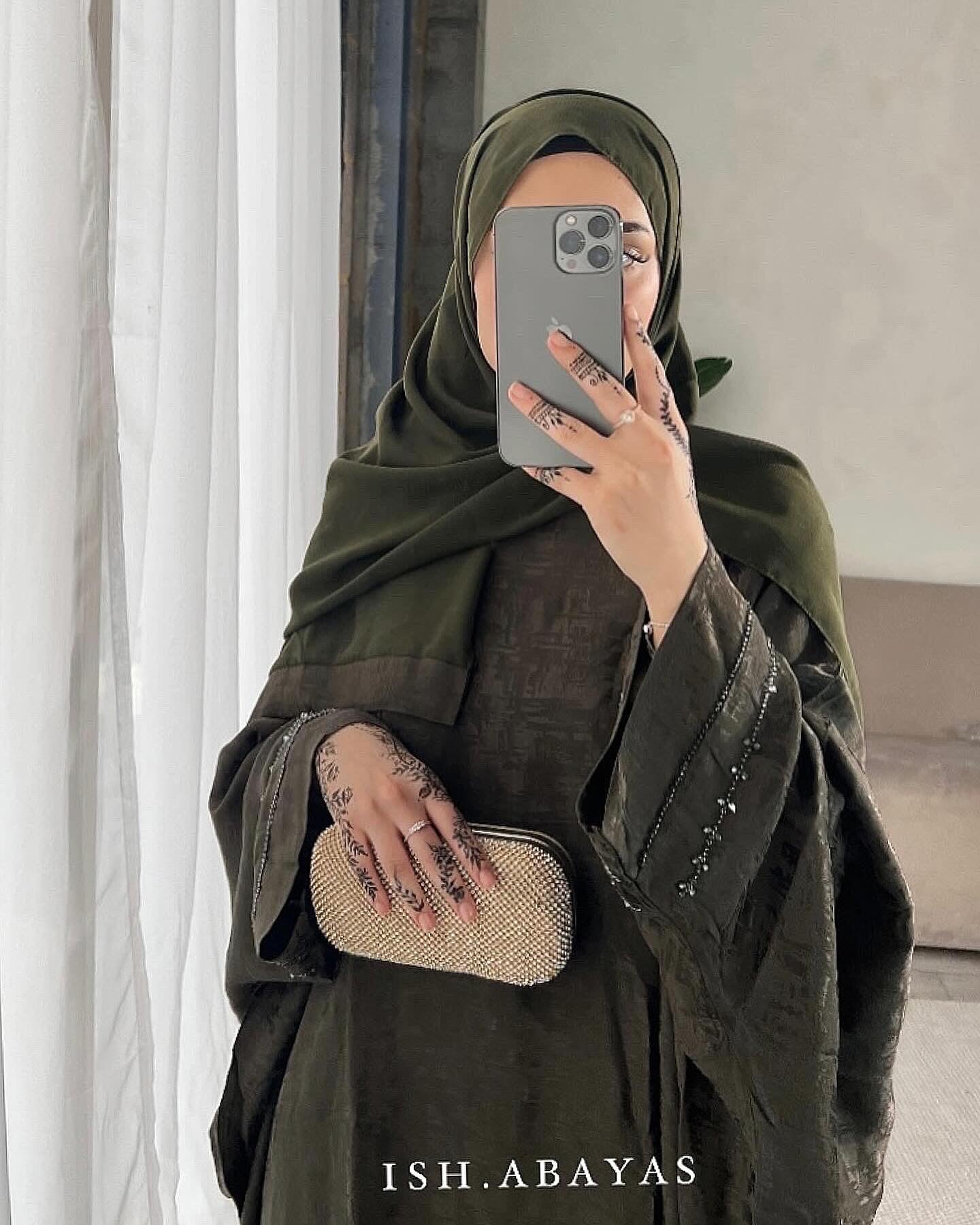 Luxe Forest Green Rumaysa Abaya