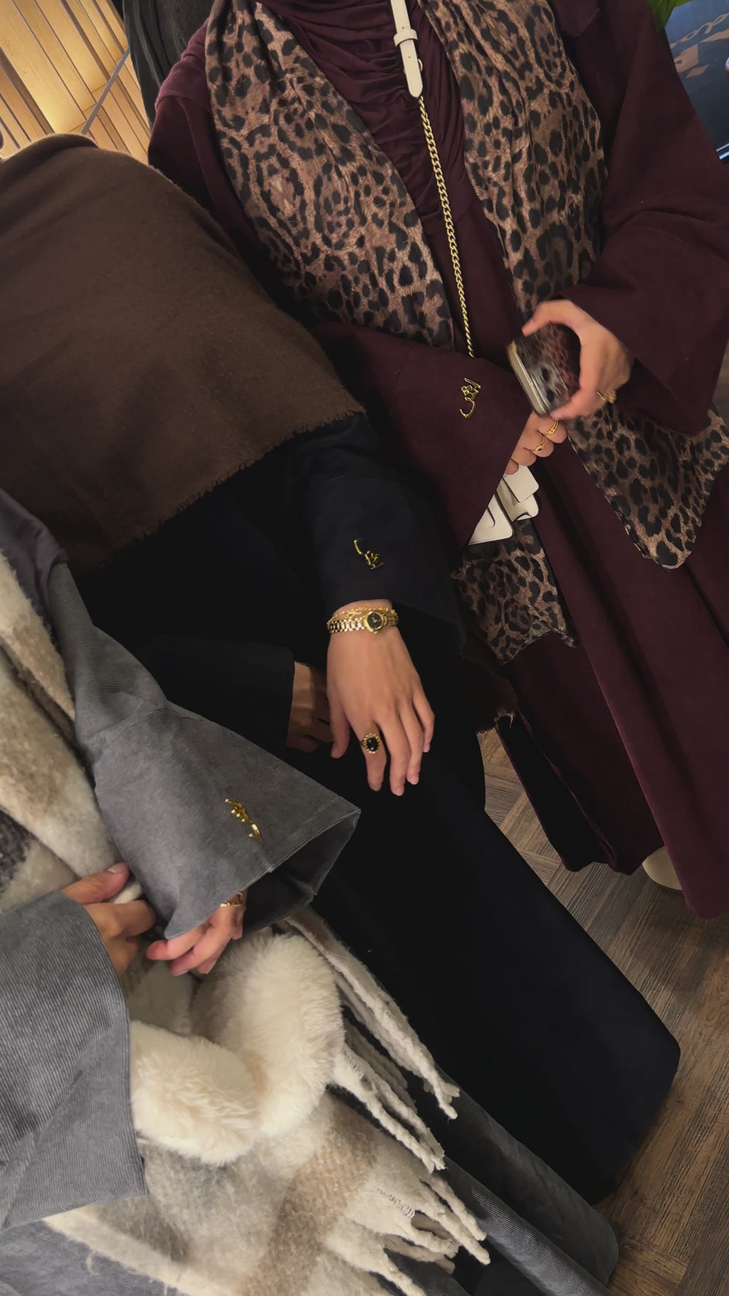 Zaytoon Corduroy Abaya with Gold Logo pin