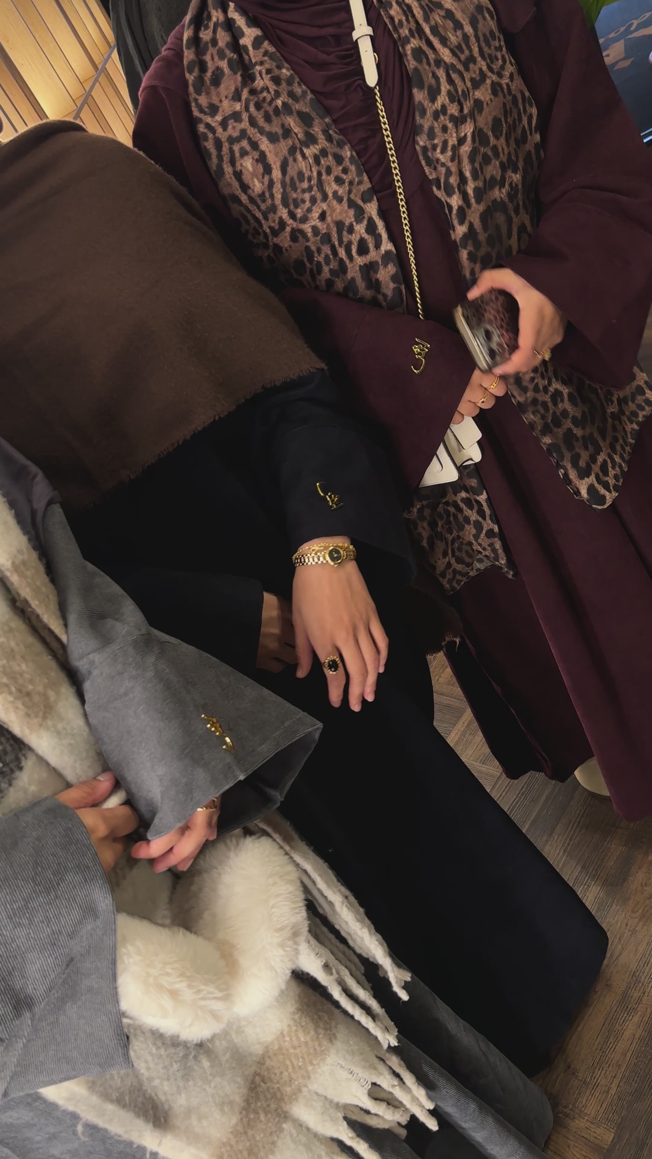 Zaytoon Corduroy Abaya with Gold Logo pin