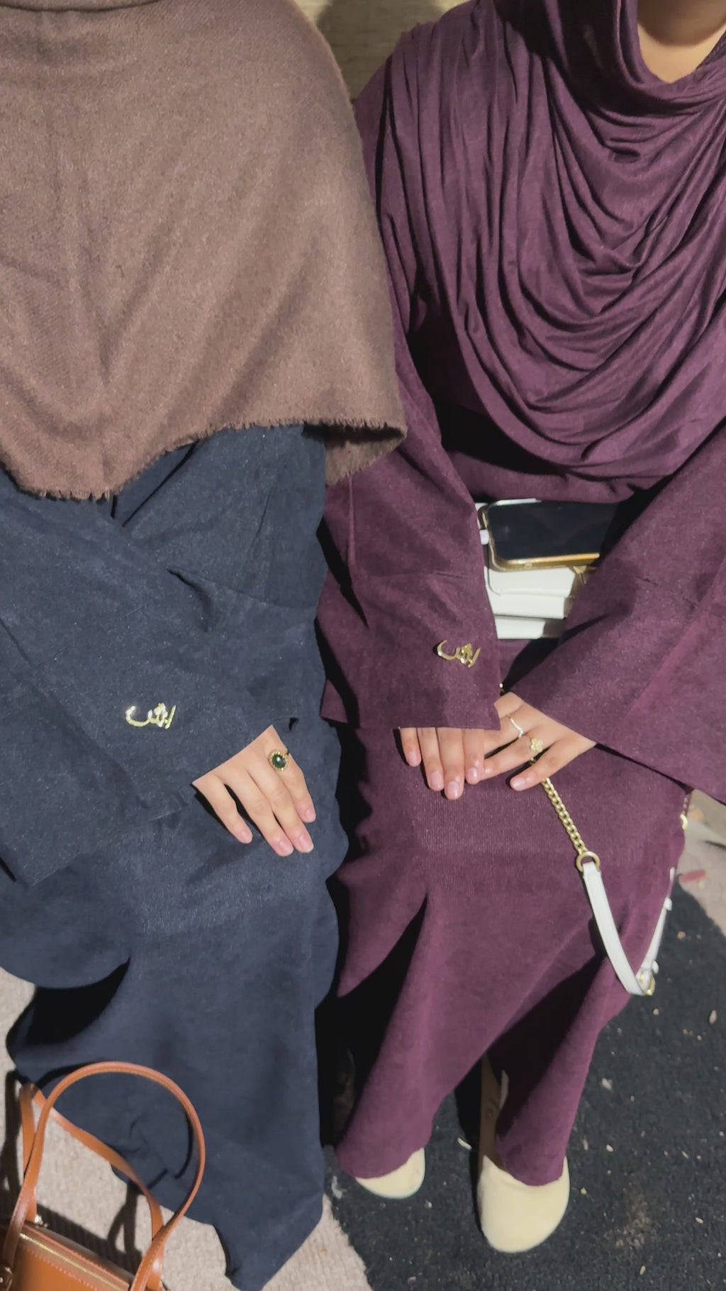 Zaytoon Corduroy Abaya with Gold Logo pin