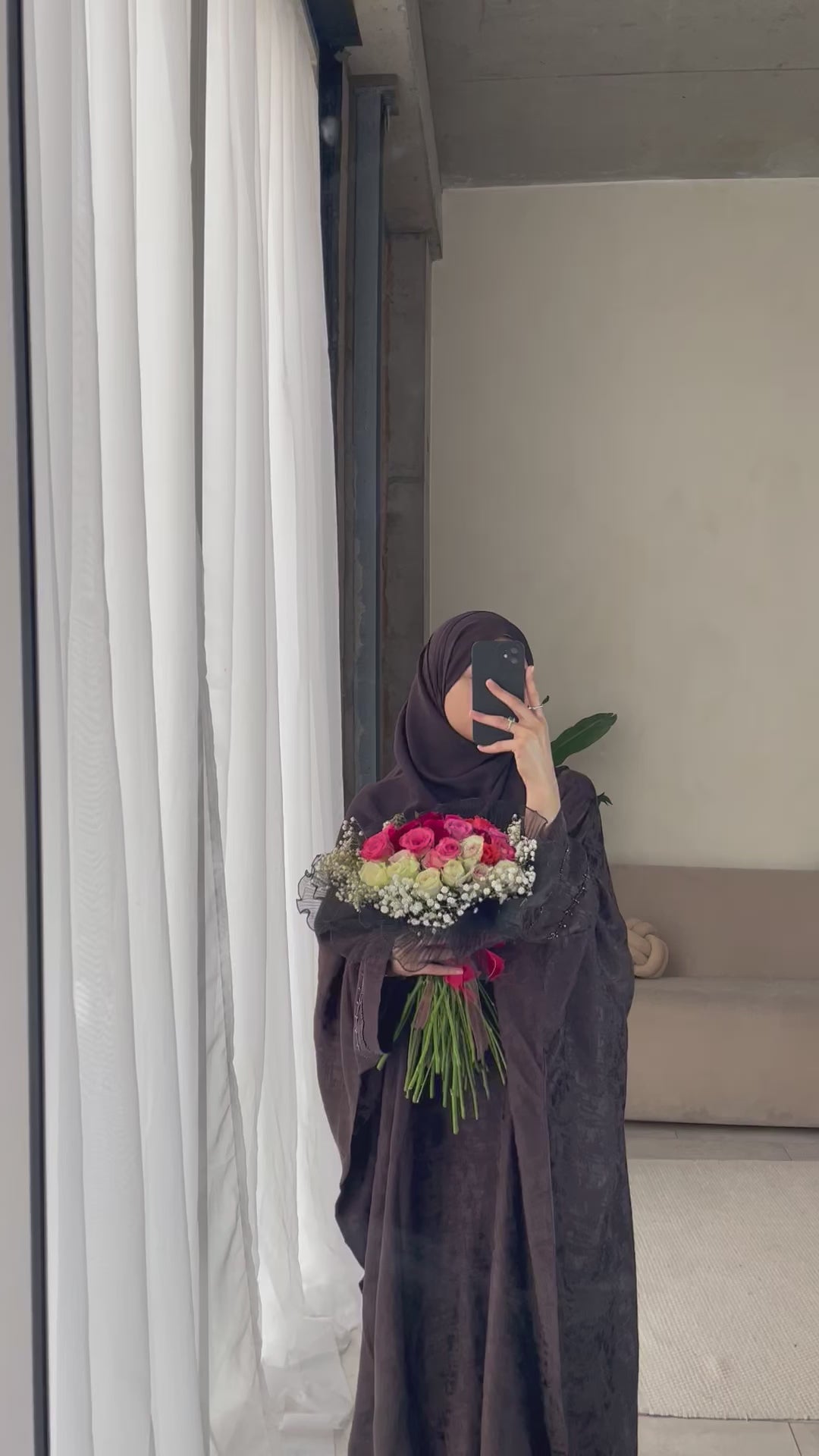 Luxe Chocolate Brown Rumaysa Abaya