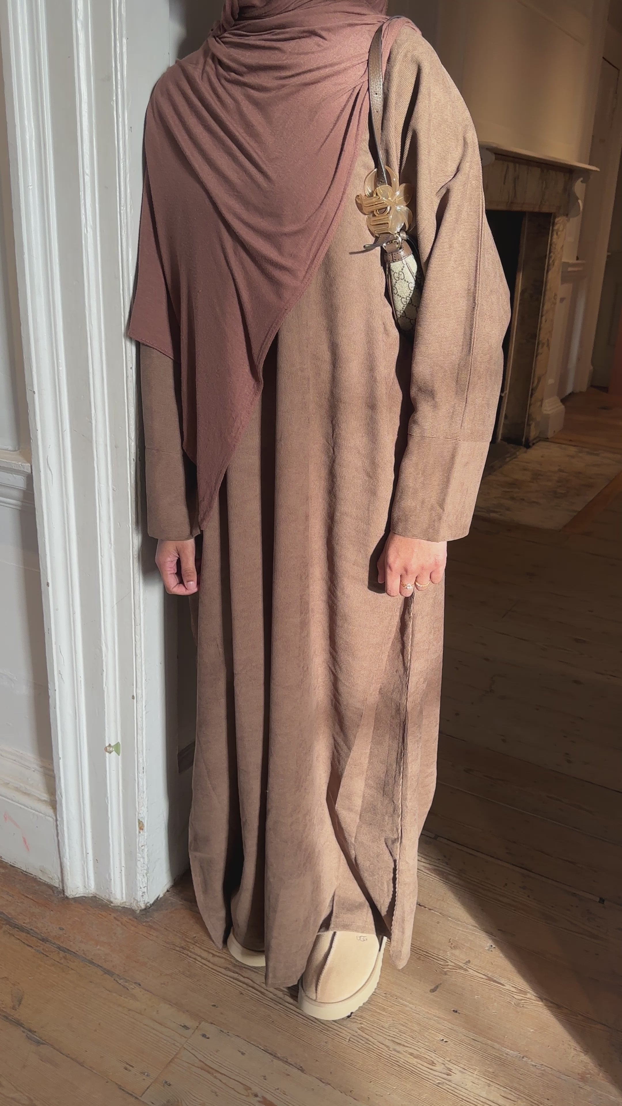 MOCHA CORDUROY ZAYTOON ABAYA