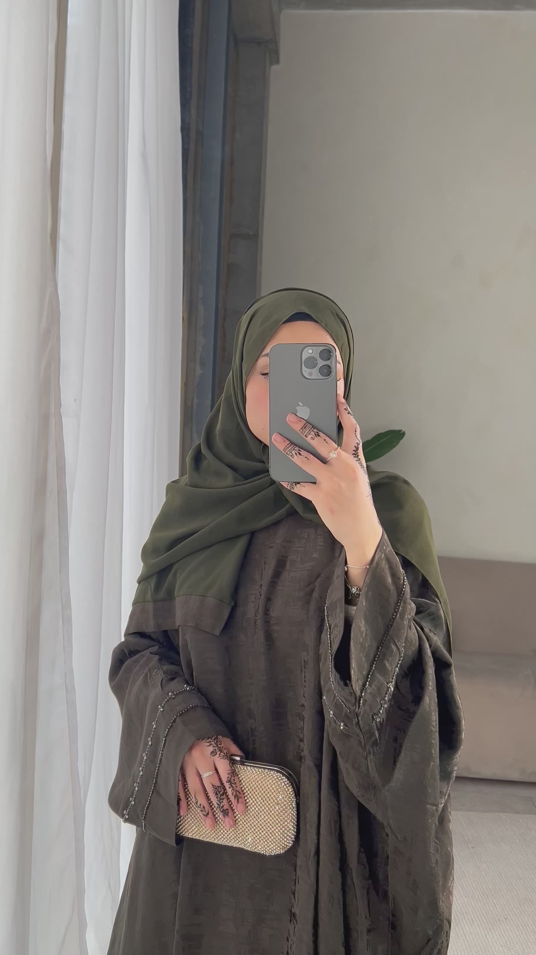 Luxe Forest Green Rumaysa Abaya