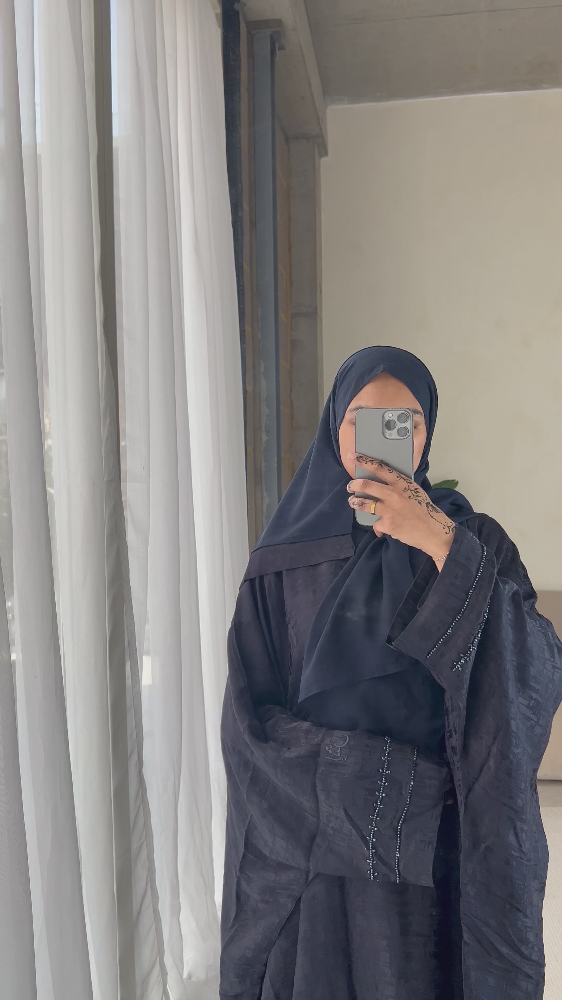 Luxe Midnight Blue Rumaysa Abaya